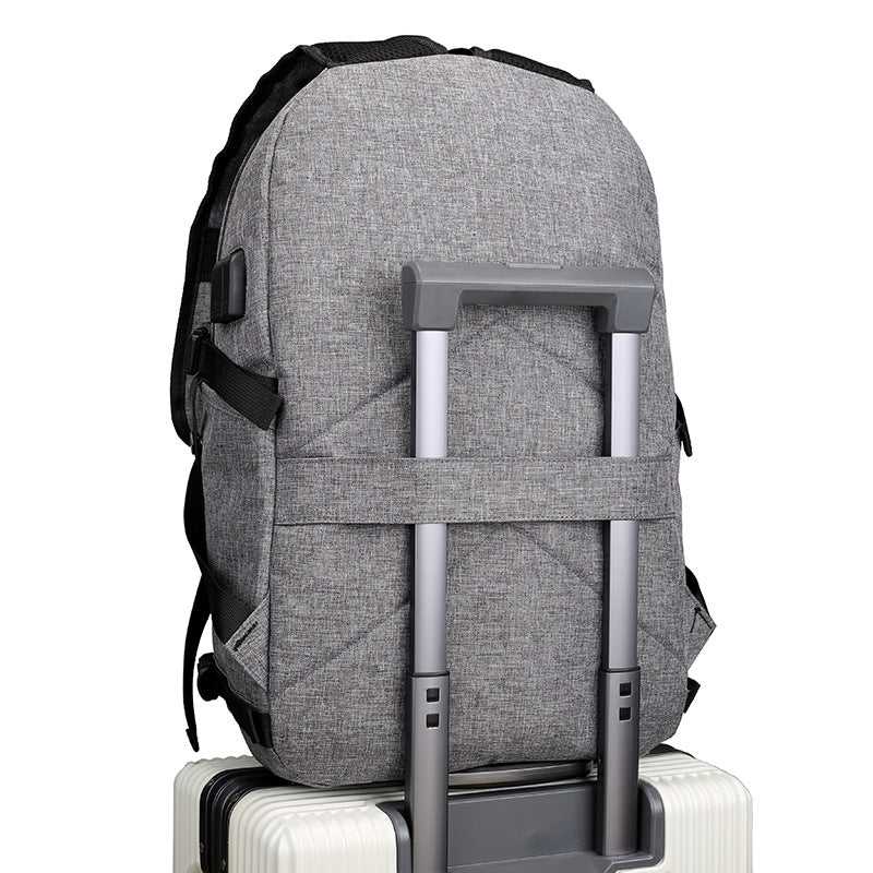 Everyday and traveller bag for travelling and office usage in light gray, black, dark blue.