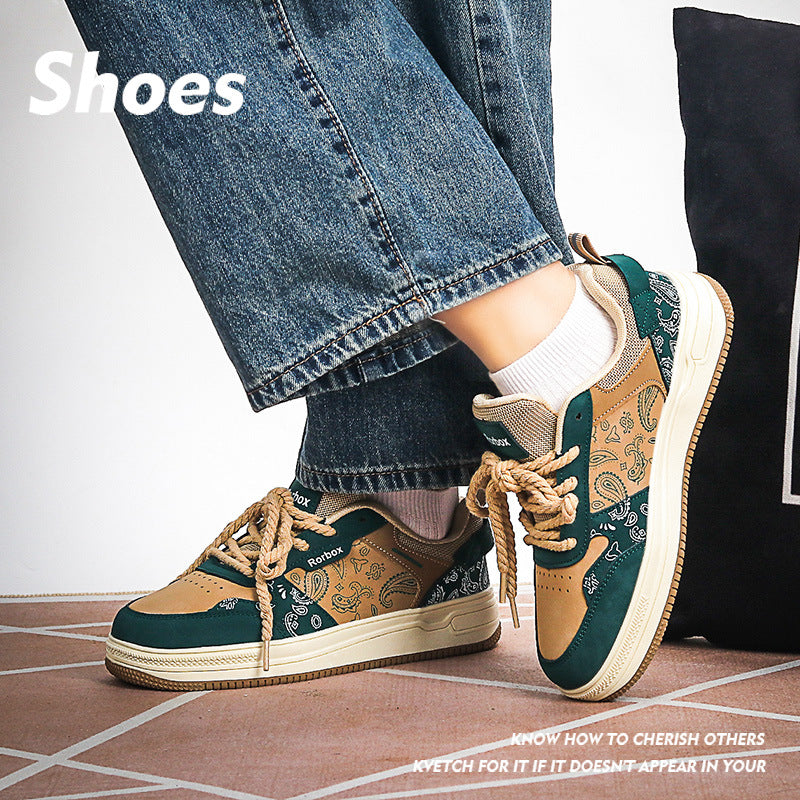 New Couple Shoes One Man And One Woman Shoes Students Casual All-match Cashew Nut Flower Sneakers