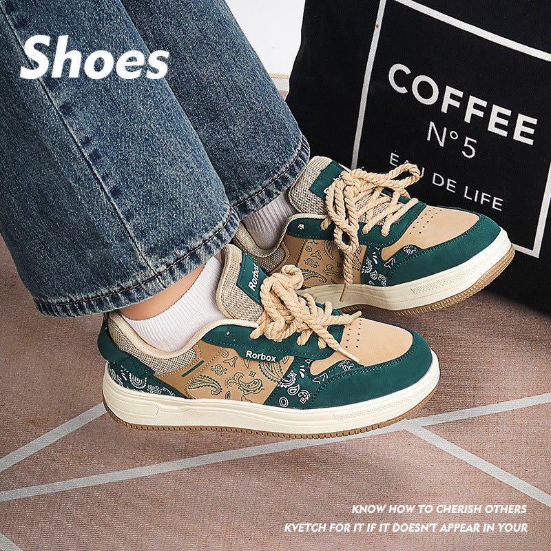 New Couple Shoes One Man And One Woman Shoes Students Casual All-match Cashew Nut Flower Sneakers